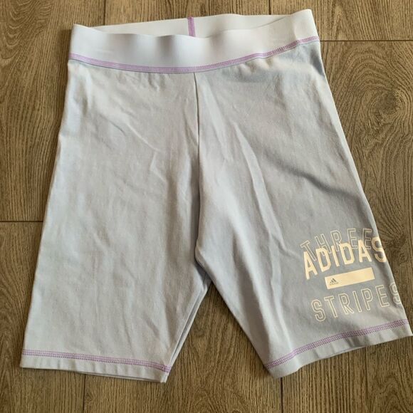 Adidas woman’s blue biker shorts - Picture 1 of 3